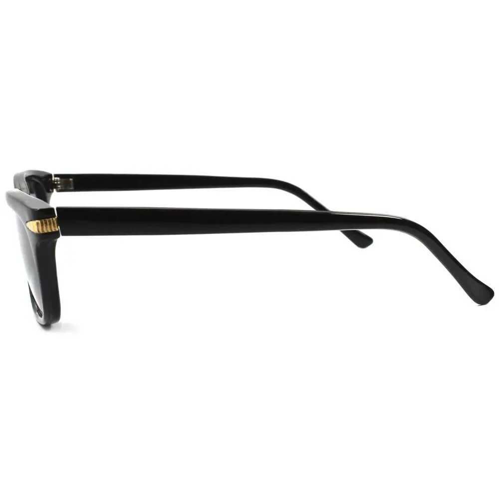 Vintage 80s Hipster Black Horn Rimmed Mens Womens Sunglasses